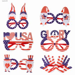 Décoration de fête Lunettes de drapeau américain 4 juillet Accessoires pour femmes Lunettes drôles Lunettes de vacances en forme de frais pour les accessoires et accessoires de fête T230522
