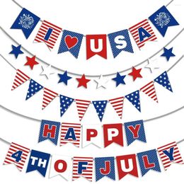Party Decoration American Independence Day Banner I Love USA Flag Nation Nation suspendue Garlands Happy 4e juillet Decor