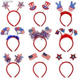 Décoration de fête Fête de l'indépendance américaine Décoration Bandeau à paillettes USA National Day Hairband Kids Happy USA Independence Day Party Favors T230522