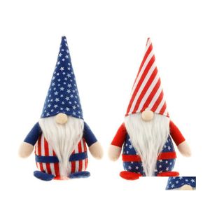 Décoration de fête Fête de l'Indépendance Américaine Patriotique Gnome En Peluche 4ème De Jy Tomte Figurine Pour La Maison Chambre Bureau Bureau Giftparty Dhpgh