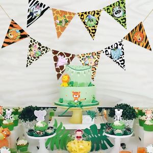 Décoration de décoration animal papier bannière jungle jungle anniversaire enfant paire feuille safari thème décor baby shower baby shower