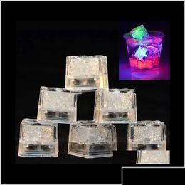 Décoration de fête Aoto Couleurs Mini Romantique Lumineux Artificiel Glace Cube Flash LED Lumière Christ Fournitures Drop Livraison Maison Jardin Fest Dhq45