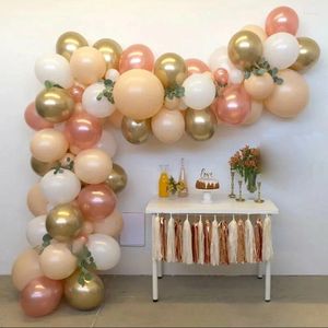 Feestdecoratie abrikoos rose goud latex ballon ballon garland boog kit chroom metallic globos bruiloft gelukkige verjaardag decors baby shower speelgoed