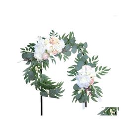 Feestdecoratie boog achtergrond bloem colorf elegante bruiloft simatie kunstmatige muur arrangement flowe drop levering home tuin fe dho97