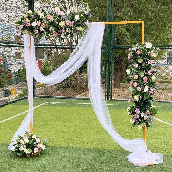 Estante de flores artificiales para decoración de fiestas, arco de globos, accesorios para eventos cuadrados de boda, soporte de Metal, marco de fondo de escenario, fiesta decorativa