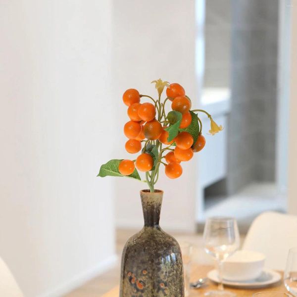 Decoración de fiestas Cadena de frutas artificiales Modelo realista Rama de naranja realista