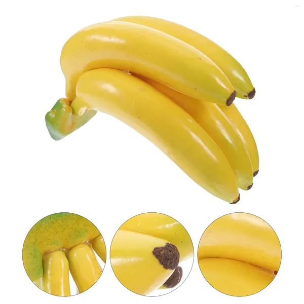 Décoration de fête artificielle réaliste, mousse de banane jaune, grappe de Simulation de faux fruits, accessoire Po pour la maison