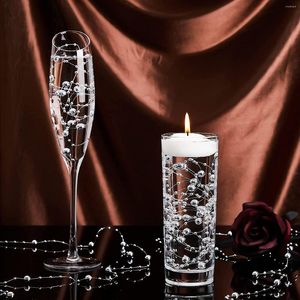 Guirlande de perles artificielles pour décoration de fête, pour bougie flottante, 10M, 1 rouleau, centre de table de mariage, remplissage de Vases