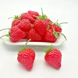 Party Decoration Artificiel Strawberry Diy Fruit Simulation Plastique Faux Fruits Fruits Ornement DÉCORations de mariage maison