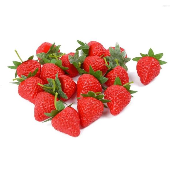 Party Decoration Artificial Strawberry Kitchen Plastic Simuled Decor Fruit Dispus Durable Festive Wedding Adding