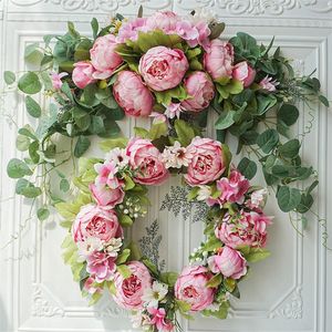 Décoration de fête Guirlande Artificielle Seuil De Porte Fleurs DIY Mariage Maison Salon Pendentif Décoration Murale Guirlande De Noël Cadeau Rose Pivoine 220919