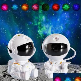 Feestdecoratie Astronaut Galaxy Projector Nachtlampje Gift Sterrenhemel Ster Usb Led Slaapkamer Lamp Kind Verjaardag Decoratie Afstandsbediening C Dh3Ia