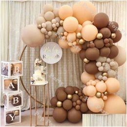 Décoration de fête bébé douche ballons guirlande café marron ballon arche Kit décorations d'anniversaire Blush anniversaire décor Sup Ot8Tf