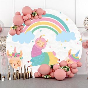 Décoration de la fête Témous sur la forme ronde Sexe révéler bébé éléphant animal fleur fond coutume fond d'anniversaire décorations mures pozone à la maison