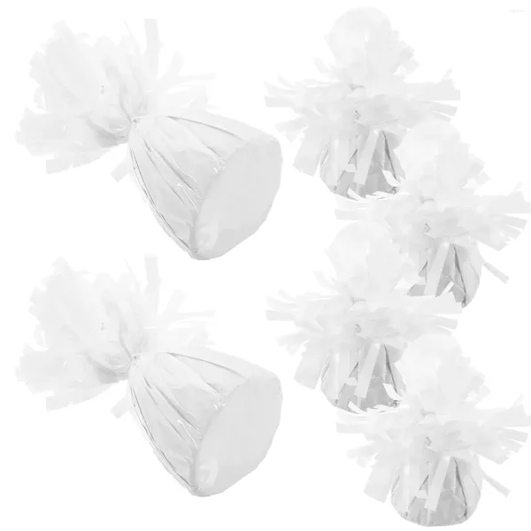 Decoración de fiesta Bloque de cojinete de globos Colgante flotante Suministros de vacaciones (Blanco) Accesorio de globos de 6 piezas