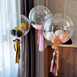 Feestdecoratie Ballon Transparante Bobo Bubble Ballon Helder Opblaasbare Lucht Helium Globos Bruiloft Verjaardag Decoratie Baby239z