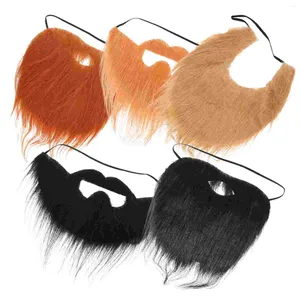 Decoración de fiesta barba bigote falso Cosplay hombres Santa pelo Facial disfraz barbas bigote accesorios artificiales bigotes hombre novedad Faux