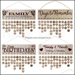 Feestdecoratie beste cadeautjes voor moeders houten familie verjaardag herinnering kalenderbord diy jubileum tracker plaque muur hangin otpt6