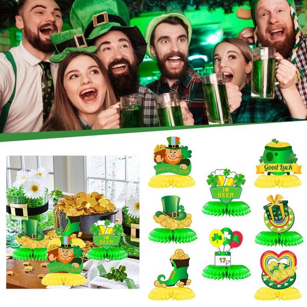 Décoration de fête, grandes boules d'ornement, création de la saint-Patrick, pendentif en nid d'abeille, Gnome irlandais, statue de jardin, statues solaires sournoises