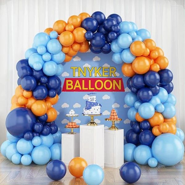Party Decoration Birthday Blue Theme Balloons Kit Orange Navy Balloon Kid Kid Baby Shower Wedding Gender Reveal Decor