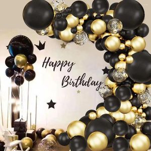 Feestdecoratie zwarte ballonnen Garland Arch Kit Metallic Gold Latex Garduation Wedding Kid Verjaardag Baby Shower Deocratie Globos