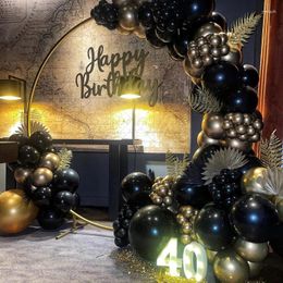 Party Decoration Black Gold Balloon Garland Arch Kit Confetti Latex Baloon Graduation Happy 30th 40th Birthday Balloons Decor Favoule de mariage