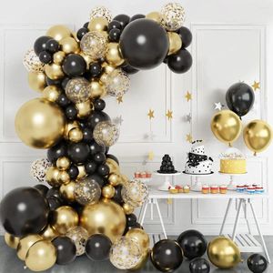 Feestdecoratie zwart gouden ballon slinger boogkit latex ballonnen verjaardag decor kinderen bruiloftspoeds baby shower ballon