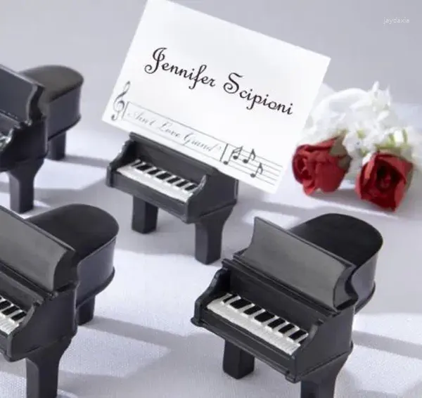 Decoración de fiesta Black Piano Place Titulares de tarjetas Música Tema Favor Evento de boda SN4169