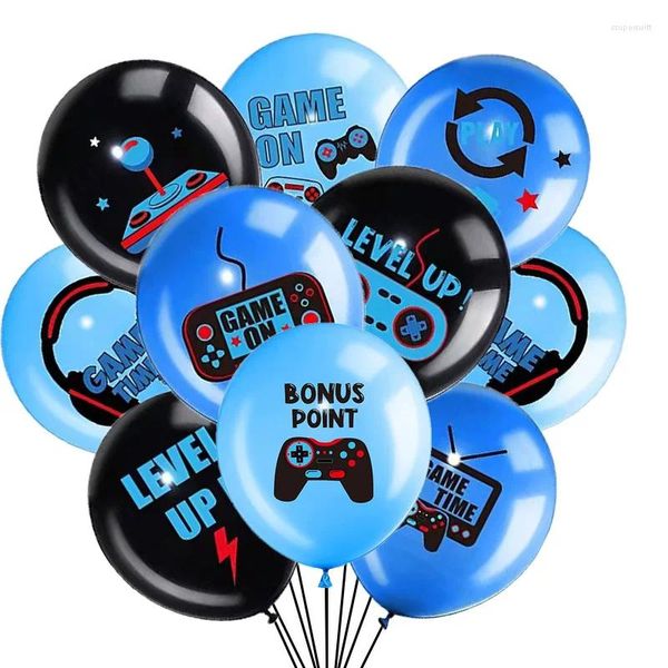 Decoración de fiesta Blanca Blanca Juego Juego Tema Controlador de video Látex Ballon Happy Birthday Kid Boy Gamer Gamer Up Balon