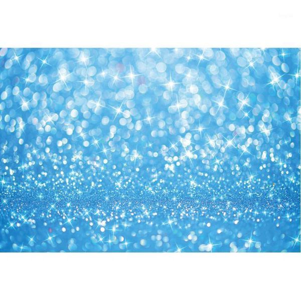 Decoración de fiesta Azul Bokeh Telón de fondo Halo Estrellas brillantes Naturaleza muerta Pografía Fondo Nacido Bebé Nupcial Po Booth Estudio Prop Decoración