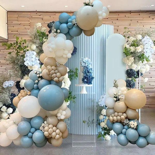 Decoración de fiestas Blue Macaron Balloon Garland Arch Kit Bedreno Ballón de cumpleaños 1ª Decoración de un año Baby Shower Baloon Baloon