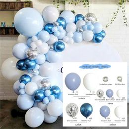 Décoration de fête Blue Ocean Balloon Arch Garland Kit Clear Premium Latex Balloons Mariage Bridal Baby Shower ANNIVERS