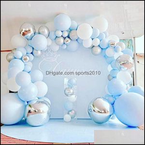 Décoration De Fête Bleu Sier Aron Métal Ballon Garland Arch Joyeux Anniversaire Décoration De Fête Enfants Mariage Baloon Baby Shower Garçon Fille Dhlp7