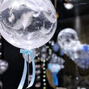 Décoration de fête Bobo ballons 18 '' Ballon en plastique High Transparent PVC Feather Helium Bubble pour le mariage Baby Shower Dec
