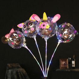 Feestdecoratie Bobo Ballonnen Transparant Led-up Ballon Nieuwigheid Verlichting Helium Glow Lichtslingers Voor Verjaardag Bruiloft Buitenshuis E Dhmdy