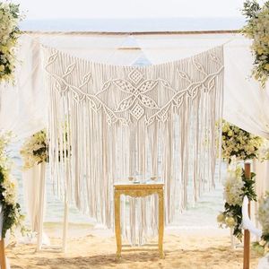 Décoration de fête Boho macramé tenture murale tissé tapisserie mariage chambre salon fond panneaux moderne Chic coton bohème draperie