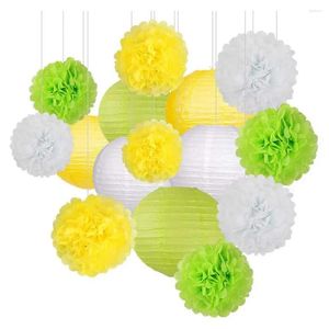 Feestdecoratie boho bruiloft decoraties chic gemakkelijk decor papier lantaarns tissue pom poms bloemballen voor verjaardagen douches