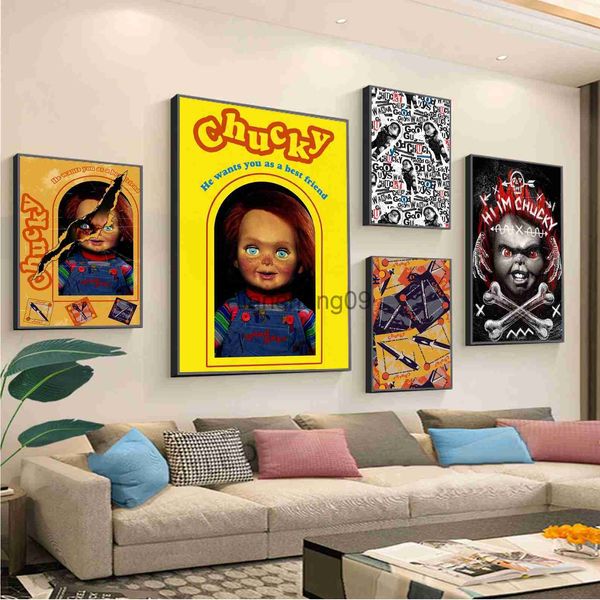 Decoración de fiesta Novia de Chucky DIY Póster adhesivo Retro Kraft Etiqueta de papel DIY Habitación Bar Café Decoración Arte Pegatinas de pared x0905