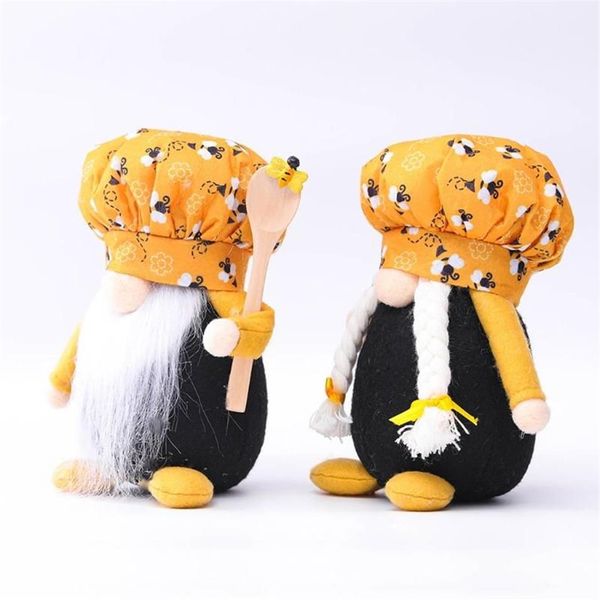 Decoración de fiesta Bumble Bee Honey Gnome Escandinavo Tomte Nisse Elfo sueco Decoración de cocina para el hogar R2JC258O