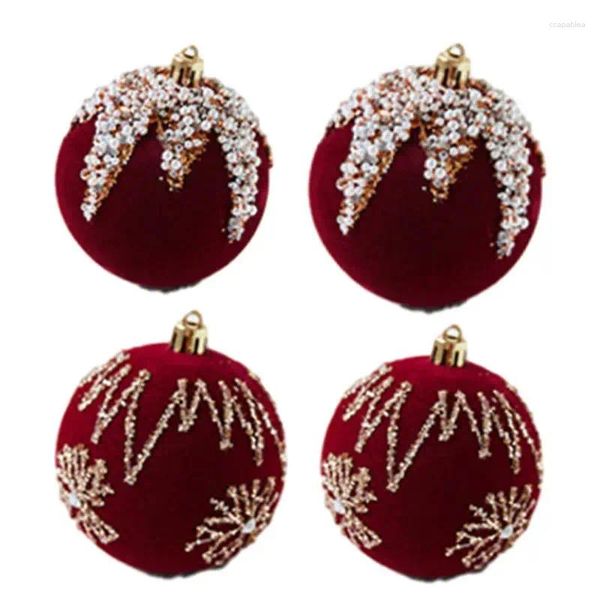 Décoration de fête Bourgogne Boule de Noël Ornements Incassable Paillettes Paillettes Boules Arbre