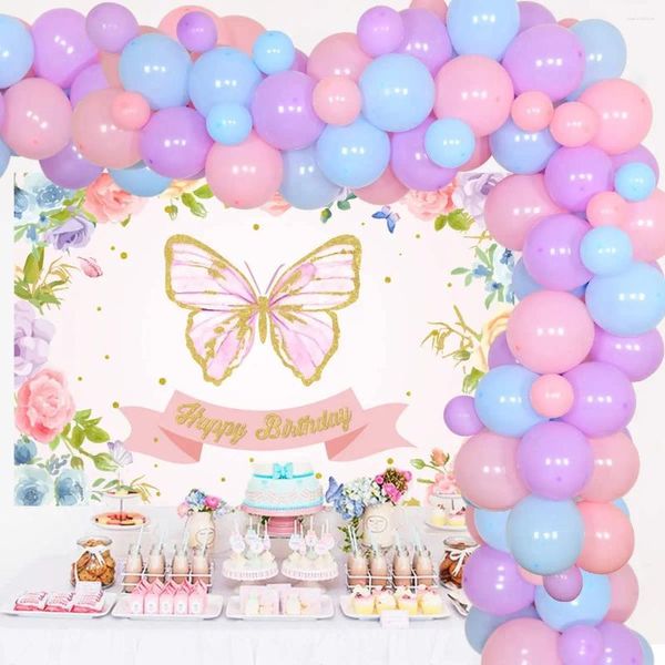 Party Decoration Butterfly Birthday Decor Balon Garland Kit TECHNEDROP 3D Autocollants pour filles Spring Fairy Garden Thread Supplies