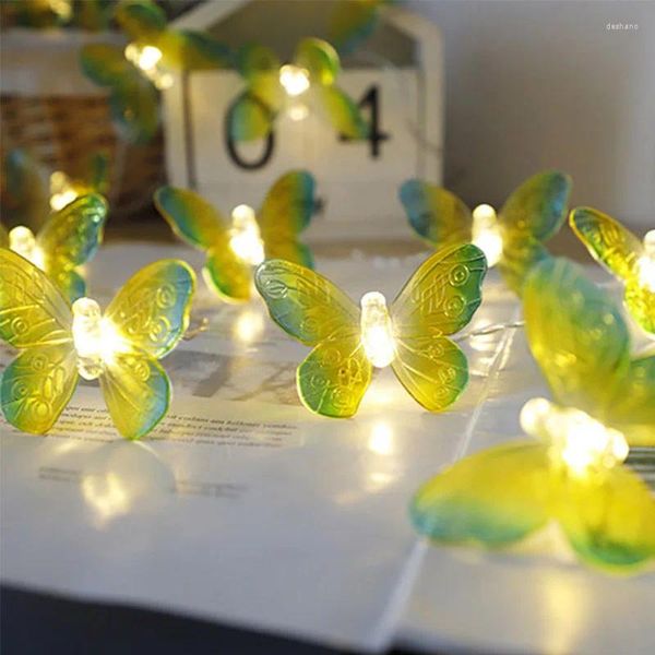 Decoración de fiesta Butterfly LED Fairy String Lights Operada de batería de 1.5m Ambiente navideña Atmósfera ligera al aire libre