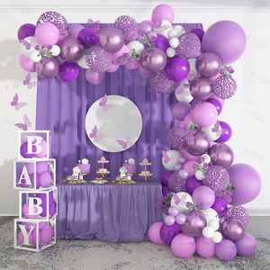 Feestdecoratie vlinder paarse ballon ballon slinger boog kit verjaardag baby shower bruiloft baloon decor 1e benodigdheden