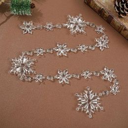 Décoration de fête Camal 6,6 pieds acryliques rideaux en cristal perles de flocon de neige Garland Strings accessoires de lustre