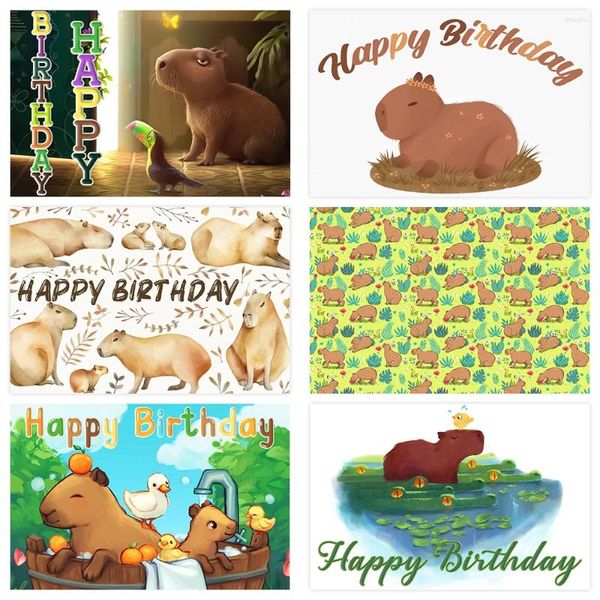 Décoration de fête dessin animé capybara fond de thème anniversaire baby shower piche de chambre d'enfant de décoration de salle d'enfants