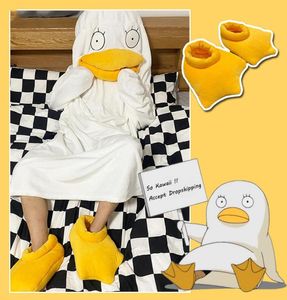 Carton de décoration de fête Elizabeth Duck Pajamas Flanelle Sac de couchage Couverture Disons drôles Vêtements Halloween Birthday Cosplay Costu7346131