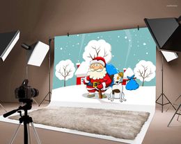 Party Decoratie Cartoon Santa achtergrond PO Merry Christmas Achtergrond Festival Decoraties achtergronden Pograph