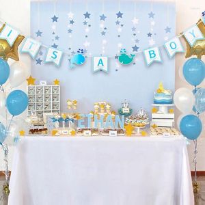 Party Decoration Cartoon Whale Is A Girl Boy Banner Né Decorative Bunting Garland for Baby Shower Gender Revelwing Supplies