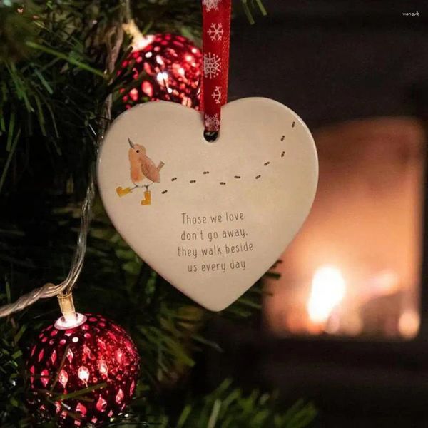 Decoración de fiesta Adorno de corazón de cerámica Hermana en forma de corazón Regalo Amistad Hermandad Amor Colgante para árbol de Navidad colgante