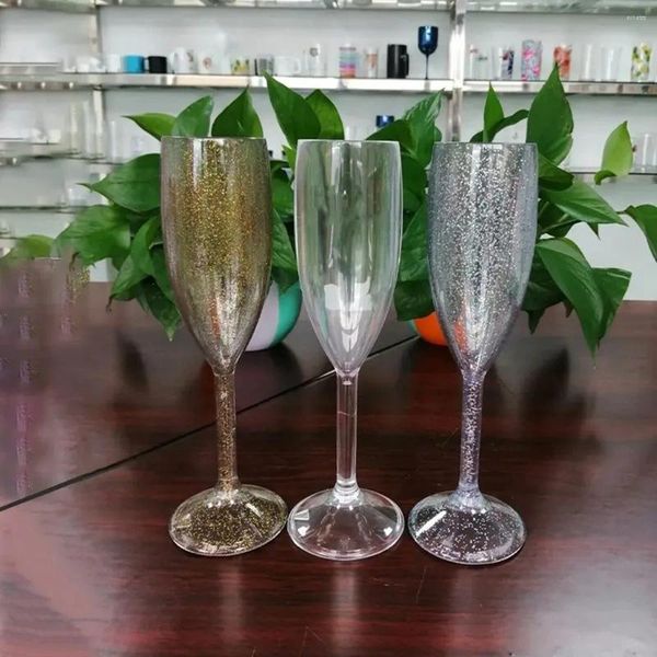 Decoración de fiestas Champán Flautas Copias acrílicas Vino tinto Vino Firblass Plastic no para boda